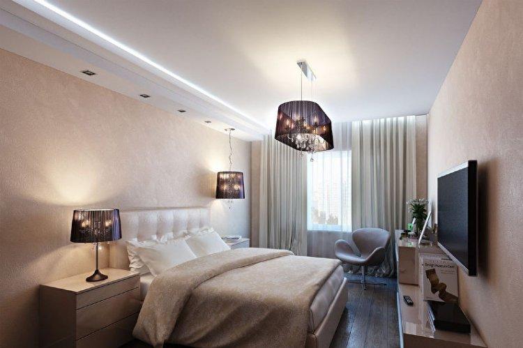 Plafond tendu dans une petite chambre