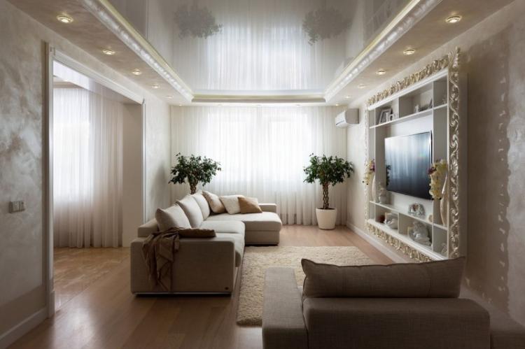 Plafond tendu dans le salon