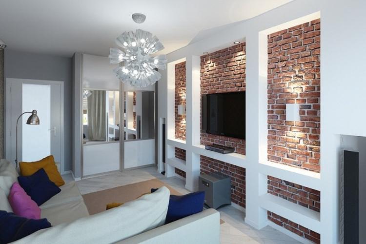 Niche en plaques de plâtre pour TV dans le salon