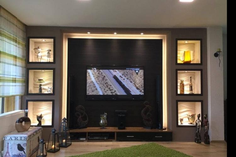 Niche en plaques de plâtre pour TV - photo