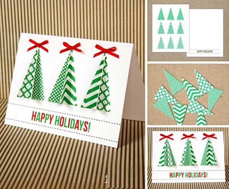 Carte à faire soi-même avec des arbres de Noël