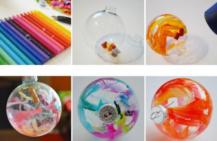 Boules de Noël colorées - Bricolage pour les enfants