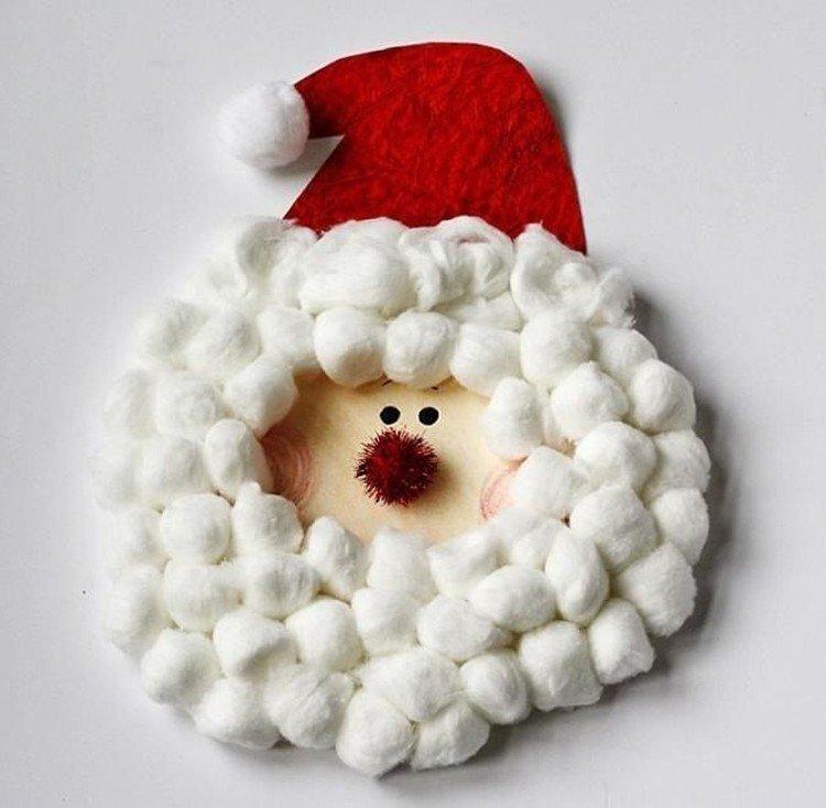 Père Noël en coton - Bricolage de Noël pour les enfants