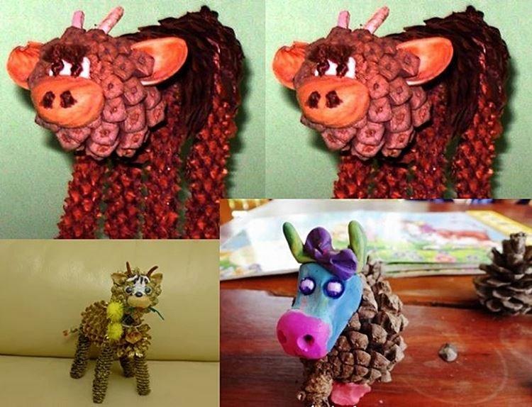 Goby - Artisanat du Nouvel An à partir de cônes pour enfants