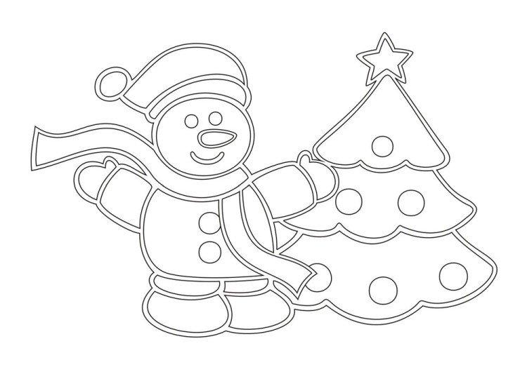 Bonhomme de neige - Pochoirs Nouvel An 2021