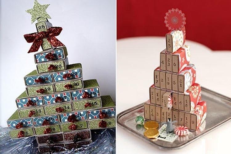 Calendrier de l'Avent de Noël bricolage à partir de boîtes d'allumettes