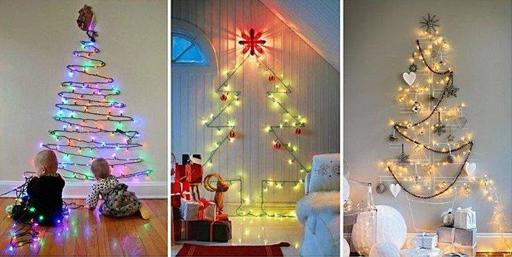 Arbre de Noël bricolage à partir d'une guirlande lumineuse