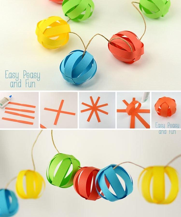 Boules de papier - Guirlande de Noël DIY