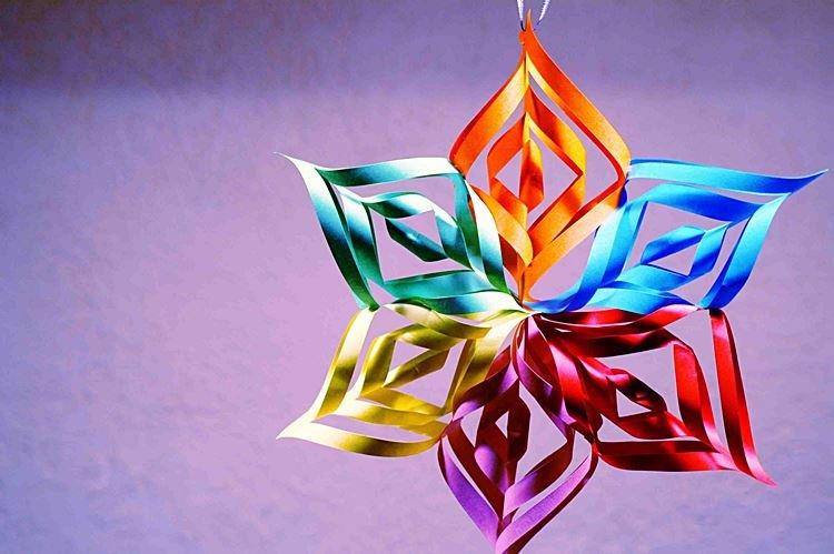 Flocon de neige en papier volumétrique DIY - photos et idées