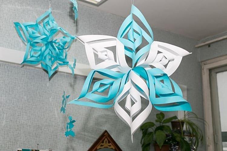 Flocon de neige en papier volumétrique DIY - photos et idées