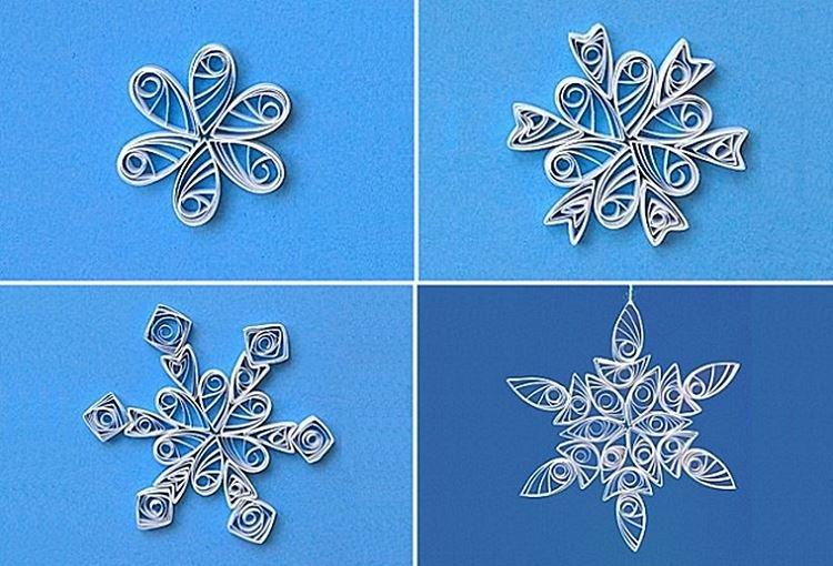 Flocon de neige en papier volumétrique DIY - photos et idées