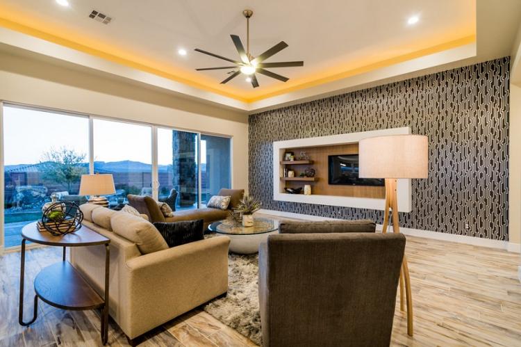 Papier peint pour le salon - photos et idées