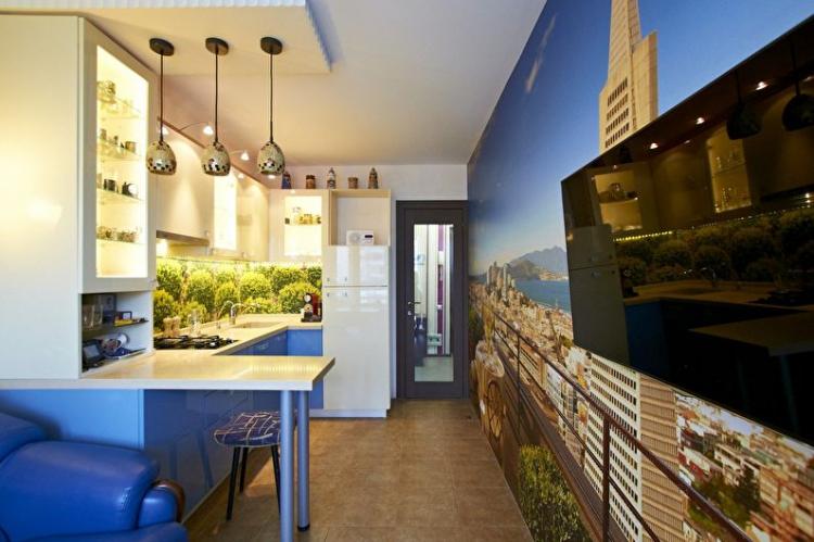 Papier peint photo à l'intérieur de la cuisine