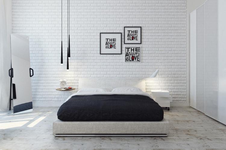 Chambre à coucher - Papier peint pour la maçonnerie à l'intérieur
