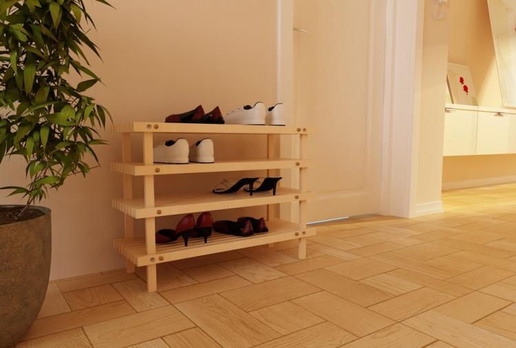 Étagère à chaussures dans le couloir - idées de photos