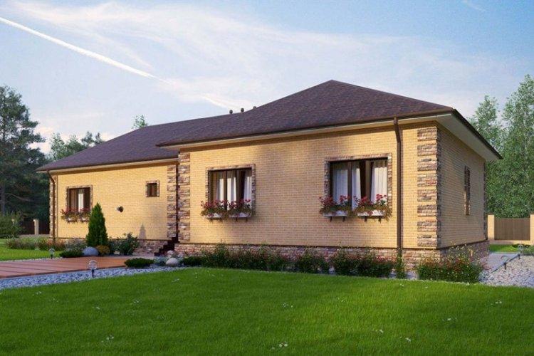 Maisons en briques à un étage - projets et photos