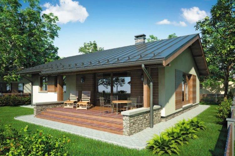 Maisons à un étage avec terrasse - projets et photos