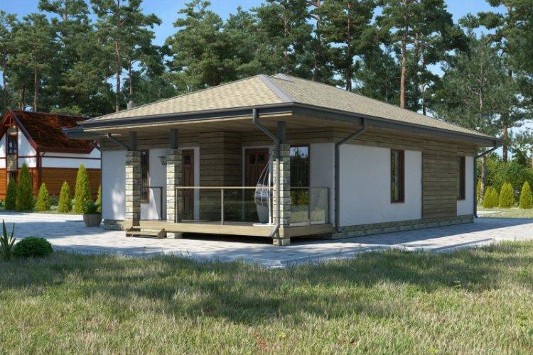 Maisons à un étage avec terrasse - projets et photos