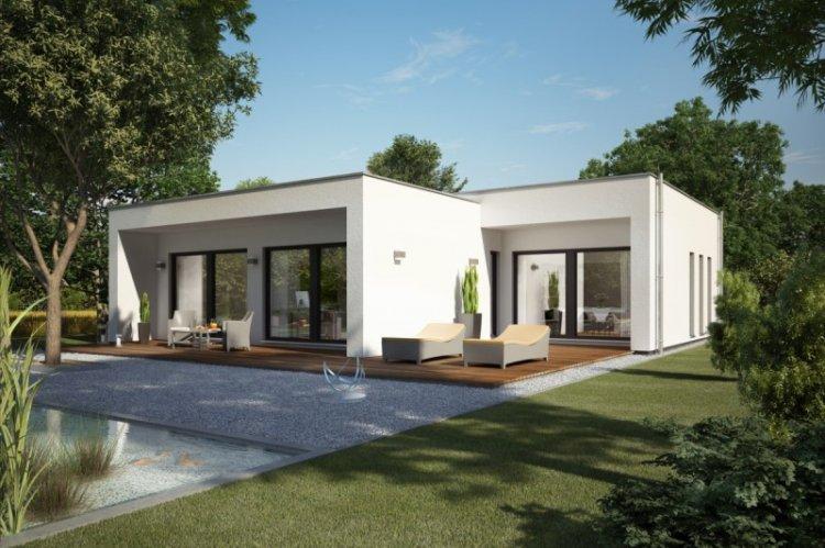 Maison à un étage avec toit plat - projets et photos