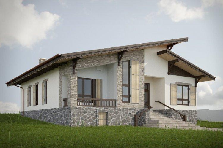 Maison de style chalet de plain-pied - projets et photos