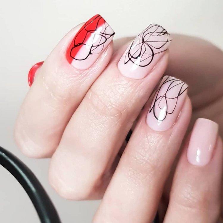 Manucure d'automne 2020 avec toile d'araignée - photo