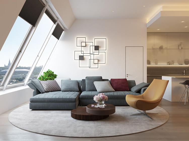 Penthouse dans le complexe résidentiel Sadovye Kvartaly - design d'intérieur