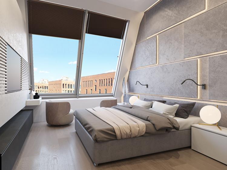 Penthouse dans le complexe résidentiel Sadovye Kvartaly - design d'intérieur