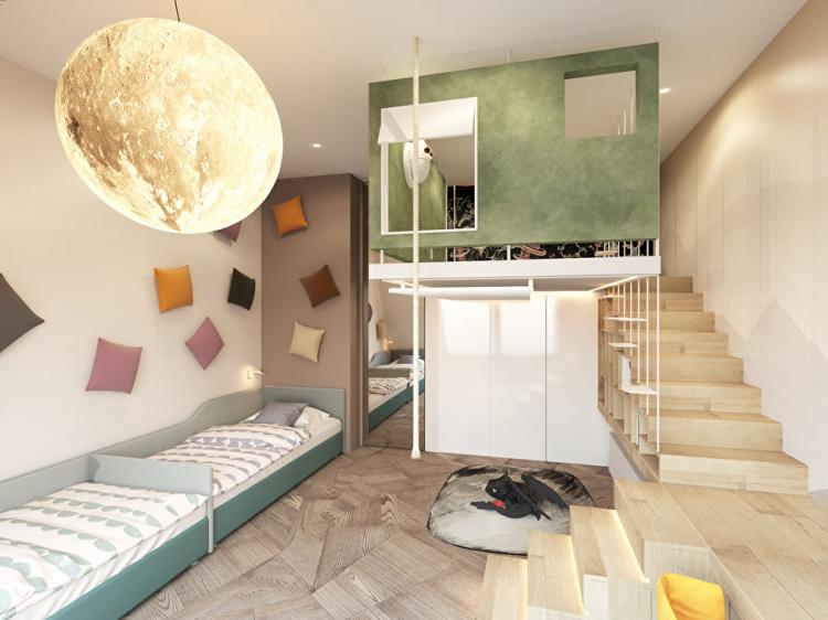 Penthouse dans le complexe résidentiel Sadovye Kvartaly - design d'intérieur