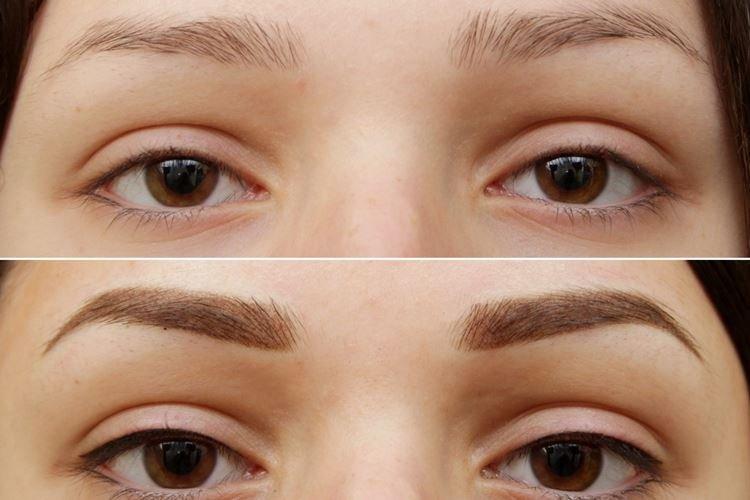 Maquillage permanent des sourcils - photos avant et après