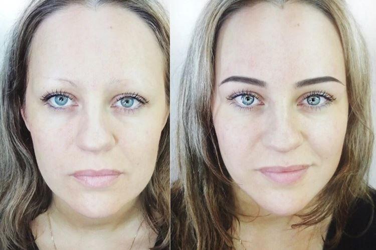 Maquillage permanent des sourcils - photos avant et après
