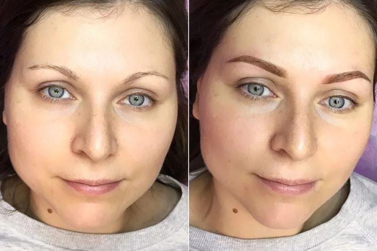 Maquillage permanent des sourcils - photos avant et après