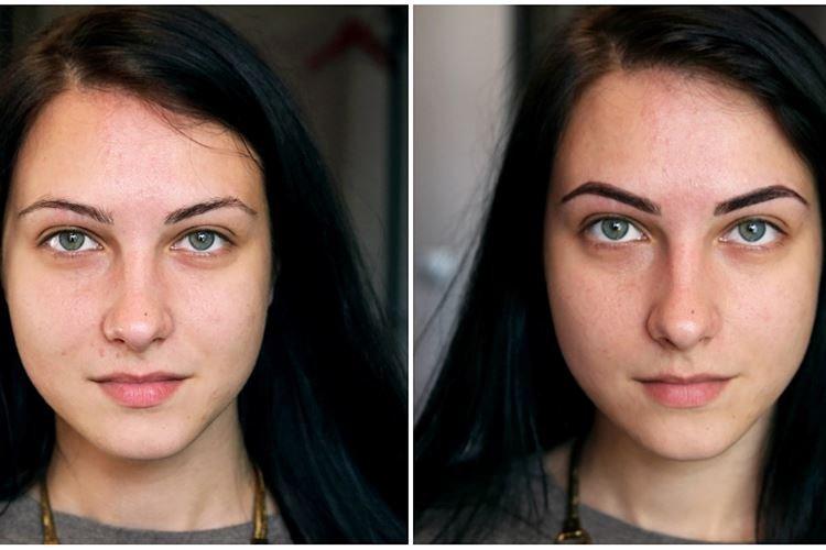 Maquillage permanent des sourcils - photos avant et après