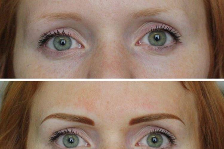 Maquillage permanent des sourcils - photos avant et après
