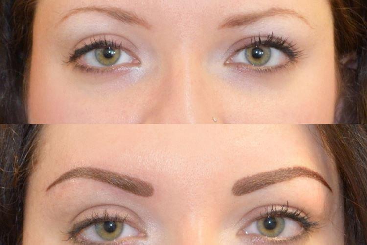 Maquillage permanent des sourcils - photos avant et après
