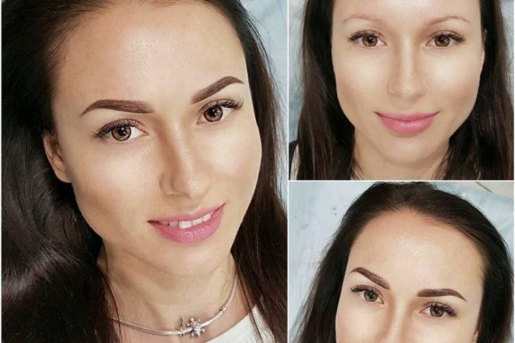 Maquillage permanent des sourcils - photos avant et après