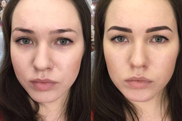 Maquillage permanent des sourcils - photos avant et après