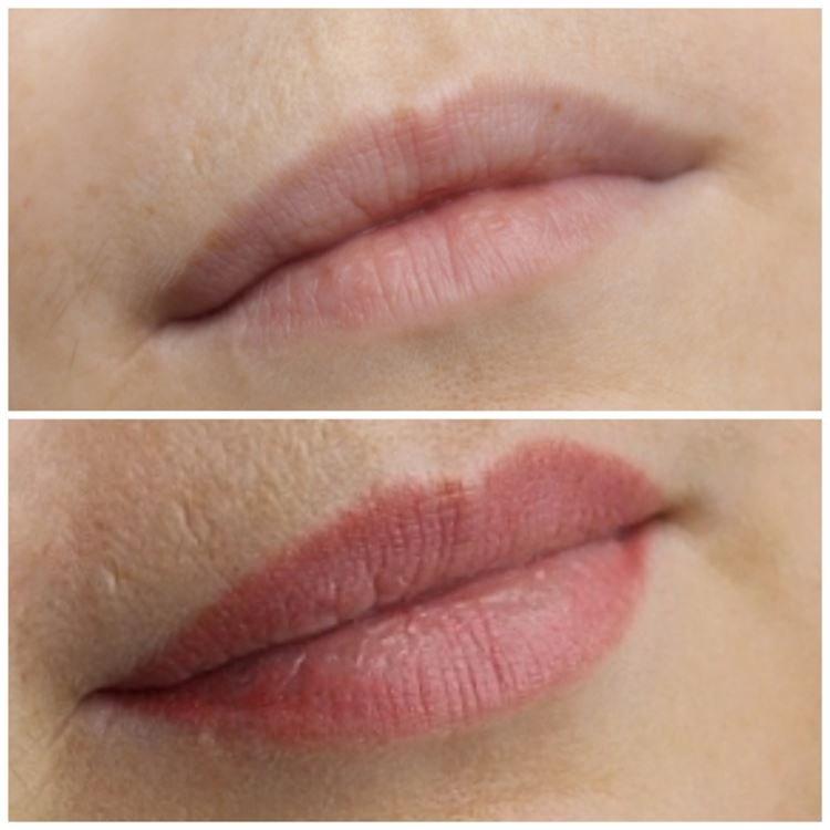 Maquillage permanent des lèvres - photos avant et après