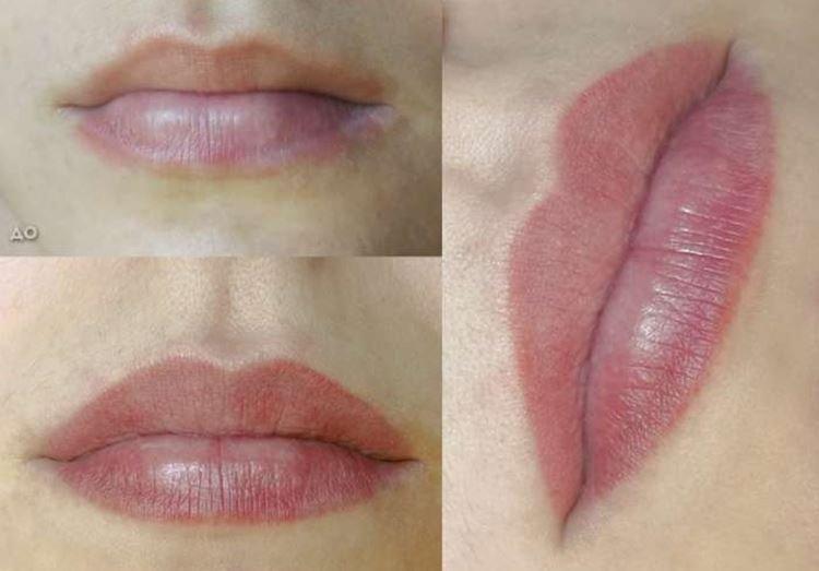 Maquillage permanent des lèvres - photos avant et après