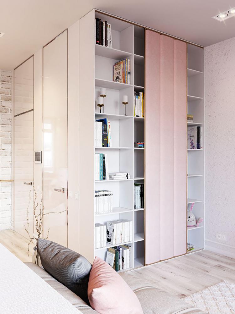 Rose & Blanc : Appartement de style scandinave - design d'intérieur