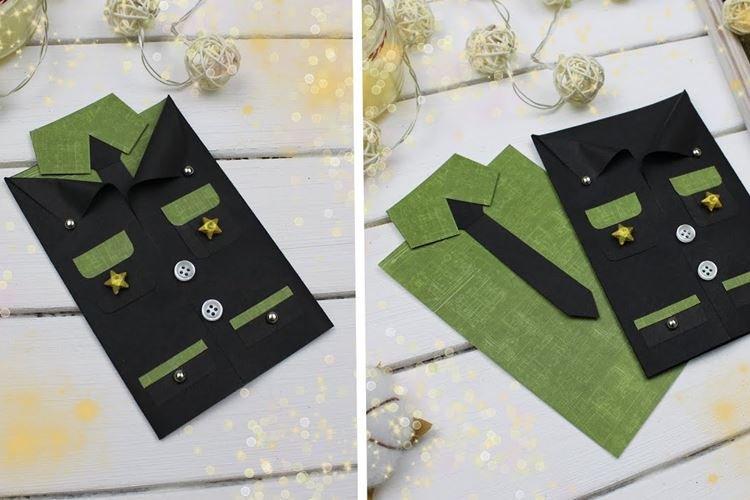 Chemise carte postale - Cadeau d'anniversaire DIY pour papa