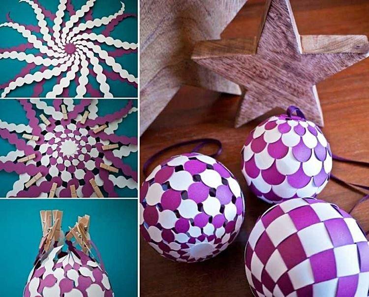 Boules de Noël - Bricolage en papier pour le Nouvel An 2021