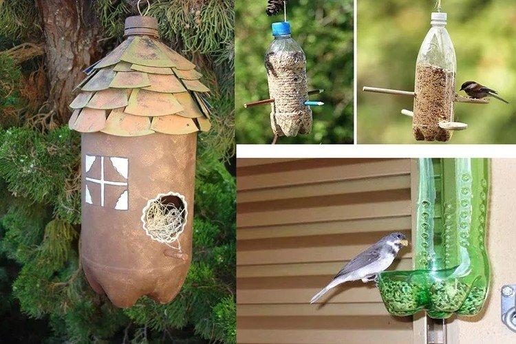 Mangeoires à oiseaux - Bricolage de bouteilles en plastique
