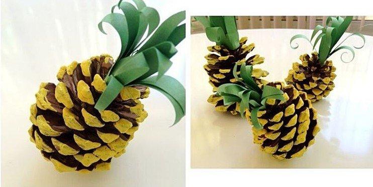 Ananas - Artisanat à partir de cônes pour enfants