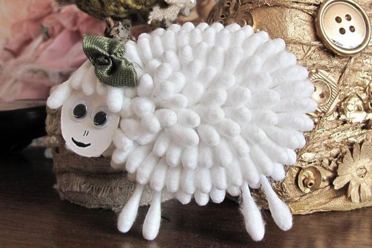 Agneau à partir de cotons-tiges - Bricolage à partir de toutes sortes de choses