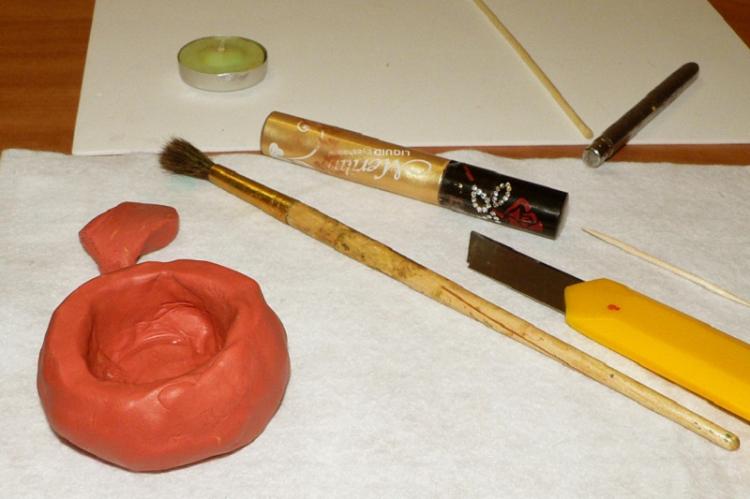 Bougeoir citrouille - Bougeoirs en pâte polymère DIY