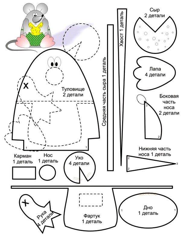 Oreiller Souris avec du fromage faites-le vous-même