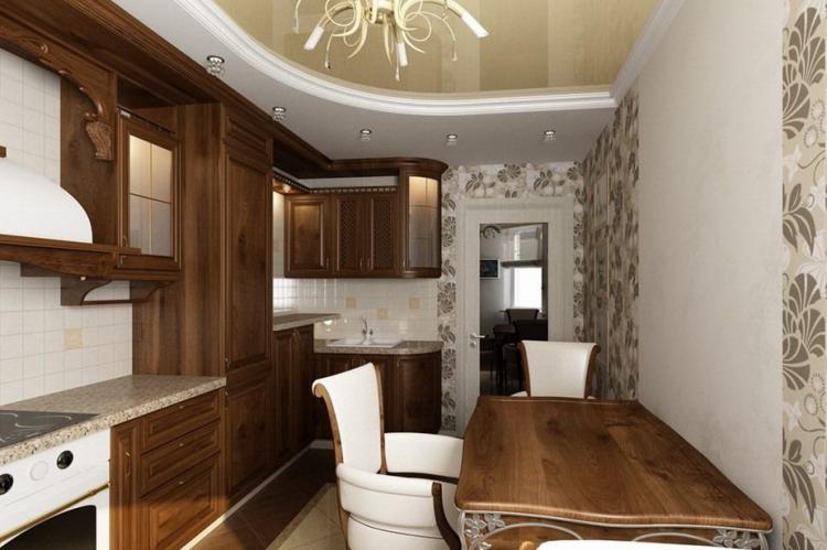 Plafond en plaques de plâtre dans la cuisine - idées de design photo