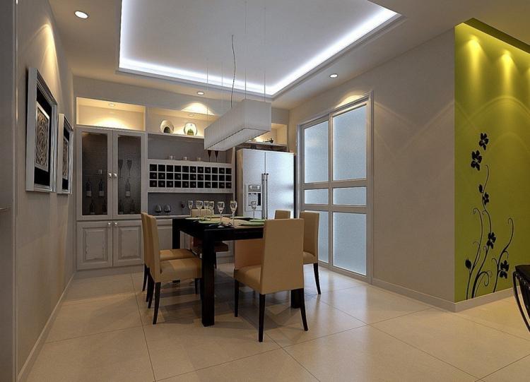 Plafond en plaques de plâtre dans la cuisine - idées de design photo