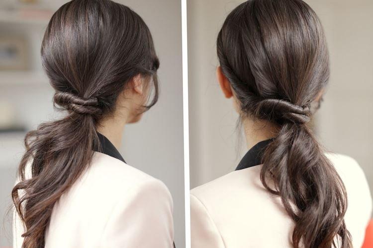 Queue de cheval d'affaires - Coiffures pour cheveux longs pour tous les jours