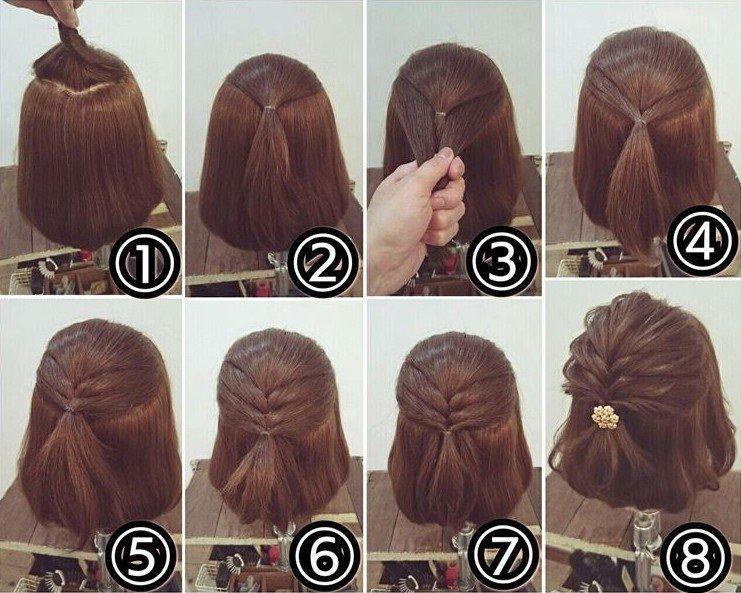 Malvinka en forme de tresse - Coiffures pour tous les jours pour cheveux courts